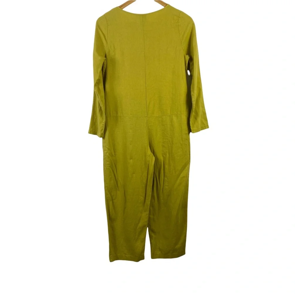 ASOS Jumpsuits Wide Leg Chic Linen Blend Summer Holiday Pockets Button Size 0 - Picture 4 of 10